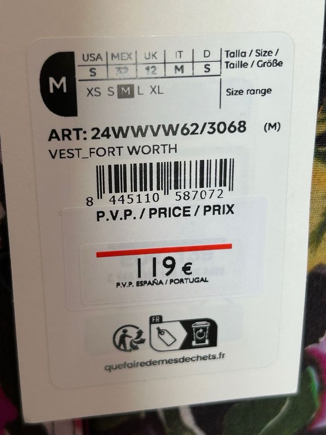 Vestido Desigual Largo Estampado Floral Talla M 42