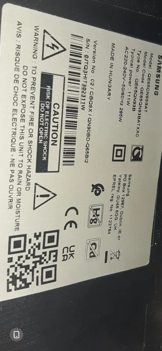 Samsung Qled 65 HD sin mando