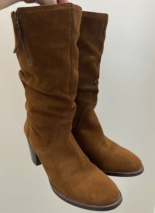 Botas altas serraje tacón