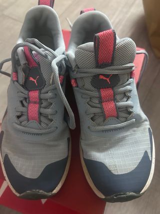 Zapatillas Puma Niña Gris y Rosa