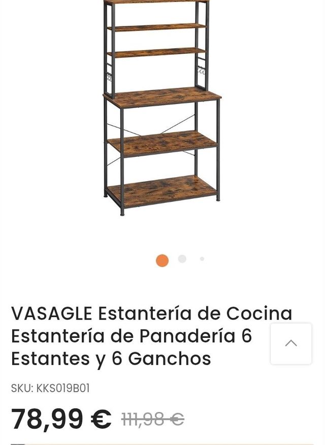 Estantería Cocina VASAGLE 40x80x167cm