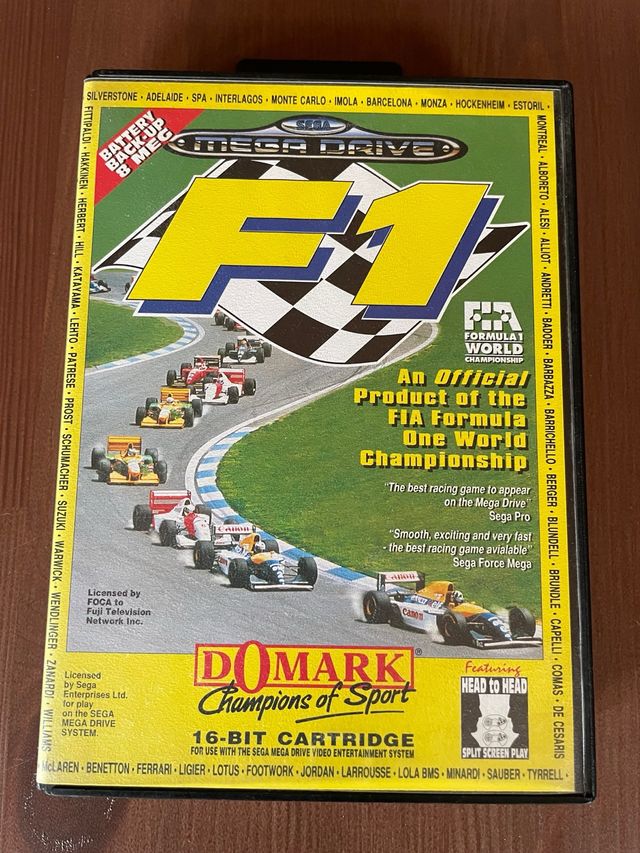 F1 Sega Mega Drive Cartucho 16-Bit