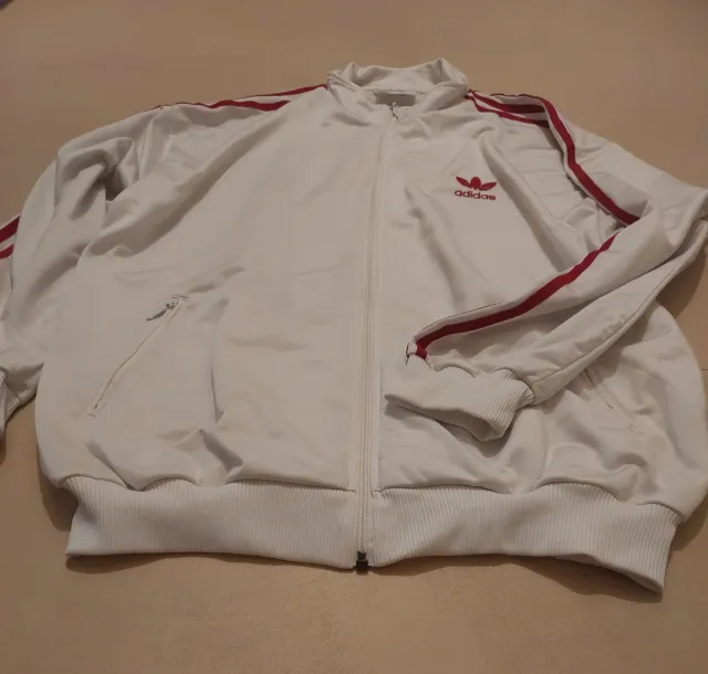 Giacca Adidas bianca e rossa