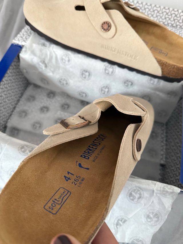 Zuecos Birkenstock Beige Suede