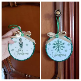 Medaglione natalizio decorato