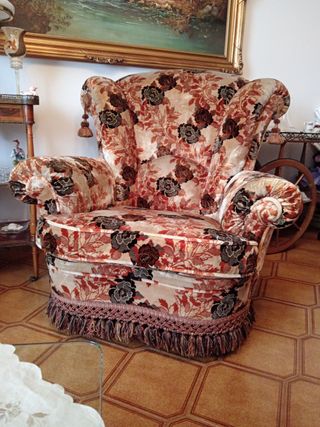 Coppia poltrone velluto floreale