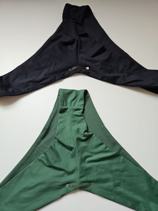 Tanga bikini Calzedonia negro y verde