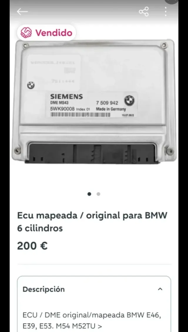 Ecu mapeada reprogramada / original BMW M52 M54