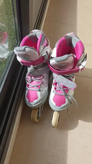 Patines Oxelo rosas y grises