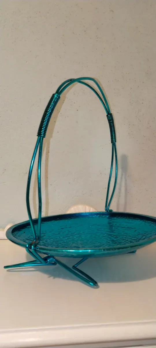 Cesta Vintage Aluminio Azul