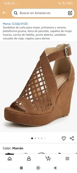 ⭐Sandalias cuña abiertas, ante⭐