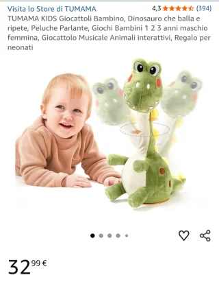 Dinosauro giocattolo interattivo
