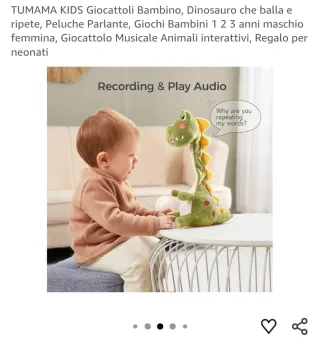 Dinosauro giocattolo interattivo