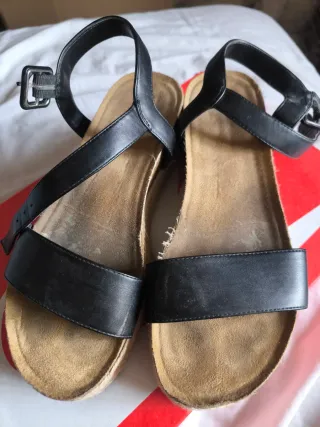 Alpargatas negras y beige talla 39