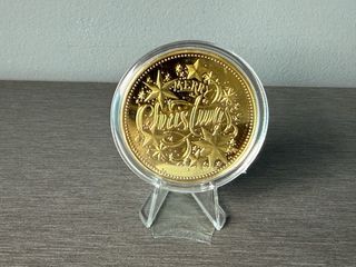 Moneda coleccionable (Medalla) Santa Claus y reno