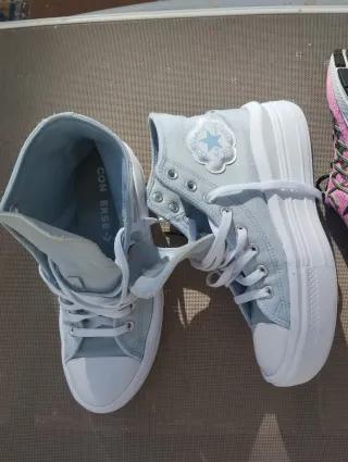 Zapatillas Converse plataforma azul talla 40