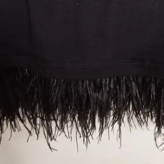 Completo 2 pezzi nero piume struzzo