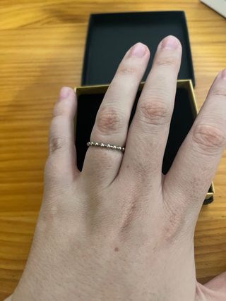 Anillo plata bolitas