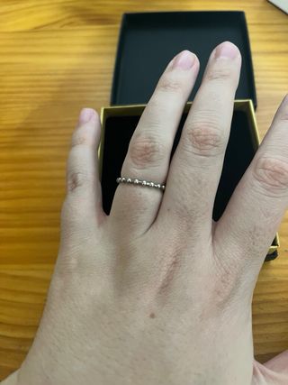 Anillo plata bolitas