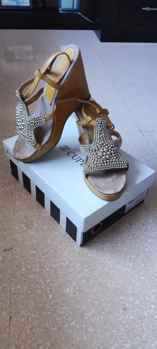 Sandalias Cuple Mujer Talla 40 Doradas