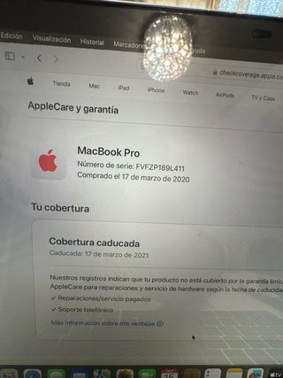 MacBook Pro 13 2020 i5 8GB 128GB SSD Plata