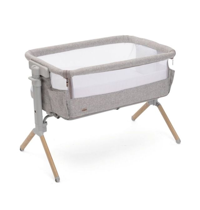 Minicuna gris con estampado de elefante