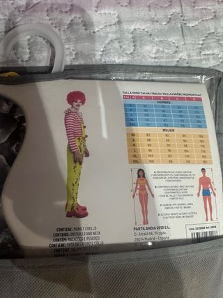 Disfraz Payaso Sangriento Halloween Talla M