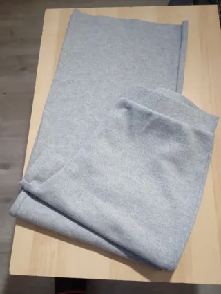 Pantalón lana Zara ancho gris T.L