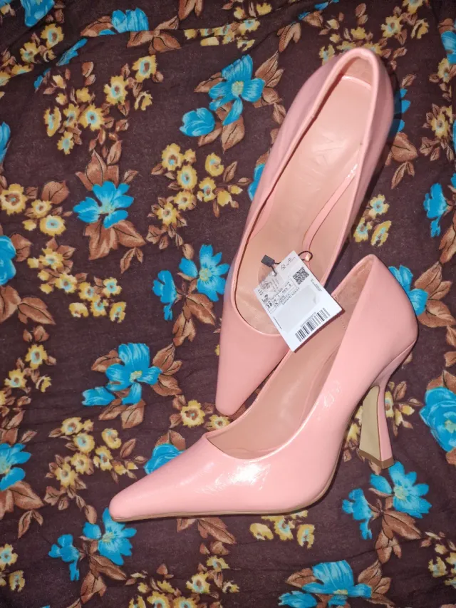 Zapatos Mango Tacón Rosa Claro Talla 38