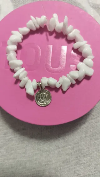 Pulsera Tous Plata y Piedras de jade Blancas