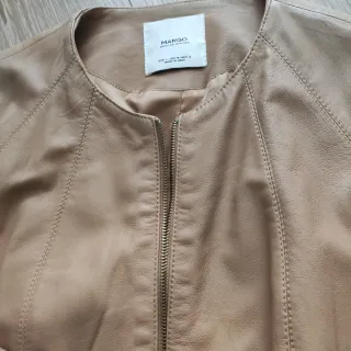 CAZADORA PIEL 100% MANGO  
color marrón