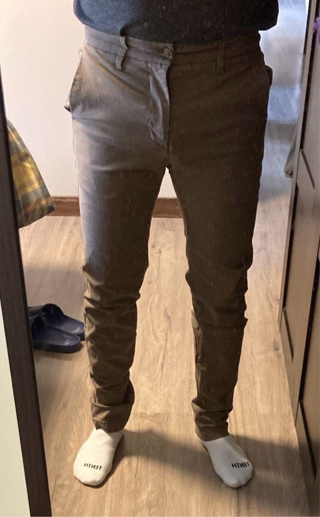 Pantalón chino Sfera Marrón/Gris Talla M