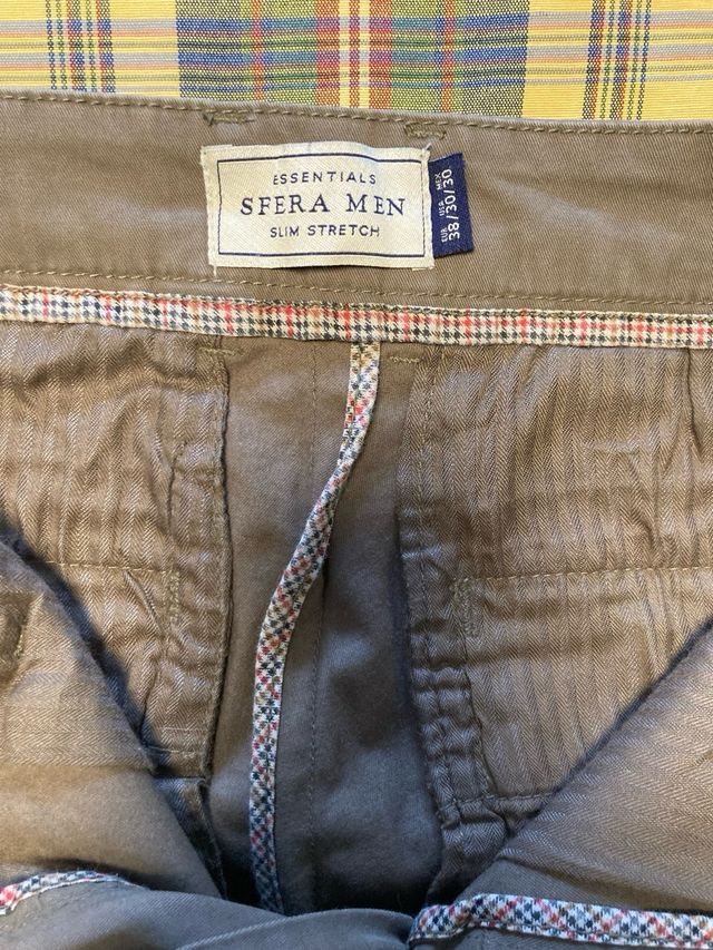 Pantalón chino Sfera Marrón/Gris Talla M