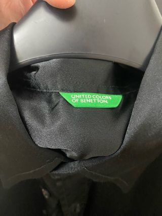 Camicia Benetton nera raso L