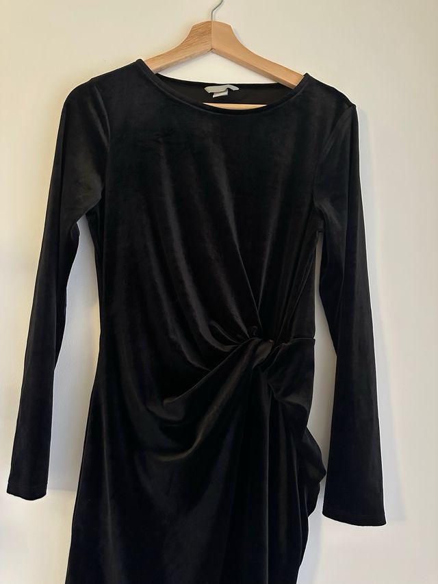 Vestido Hym Terciopelo Negro Talla M