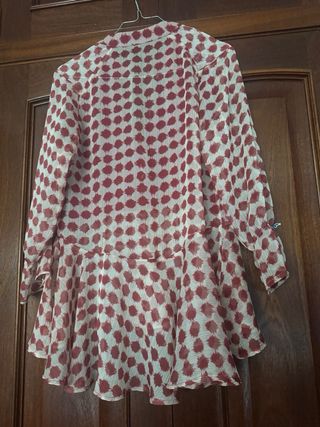 Blusón estampado rojo y blanco