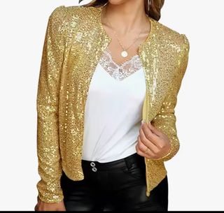 Chaqueta dorada lentejuelas