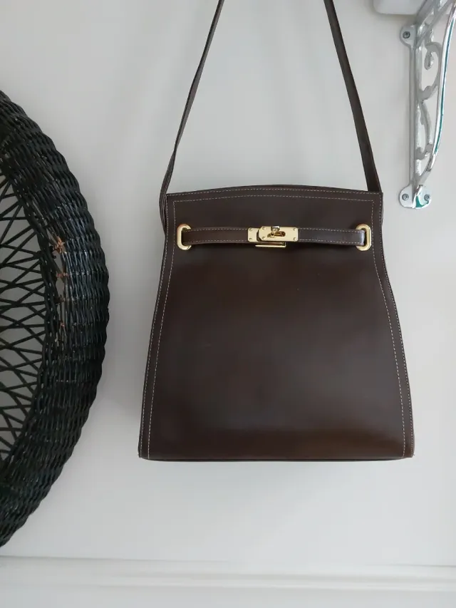 Bolso vintage tipo Hermes marrón