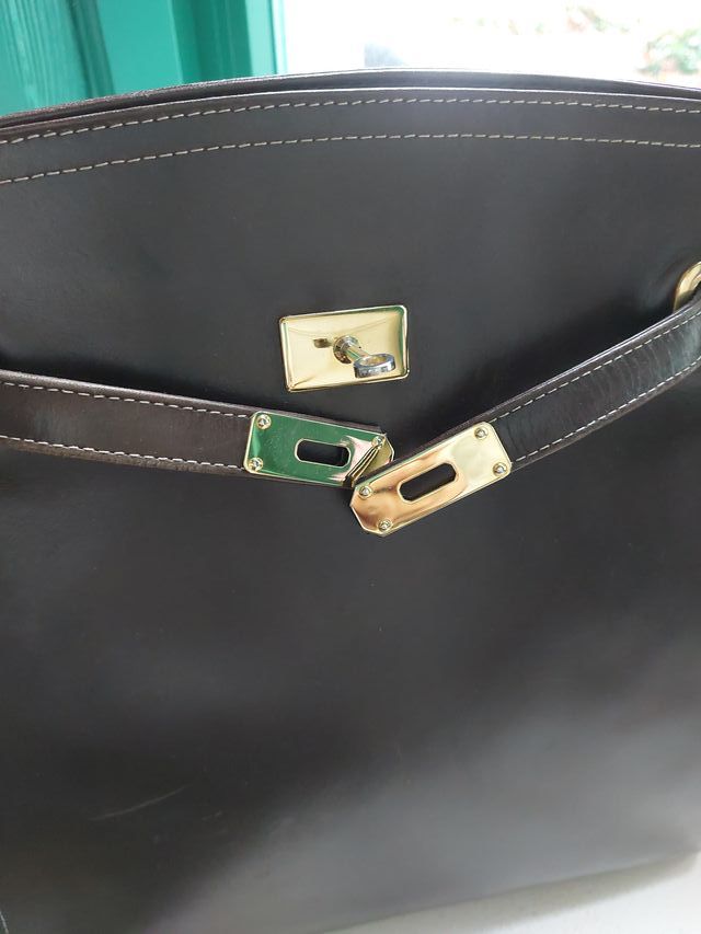 Bolso vintage tipo Hermes marrón