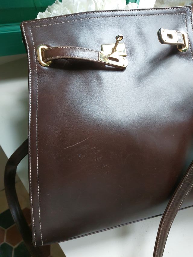 Bolso vintage tipo Hermes marrón