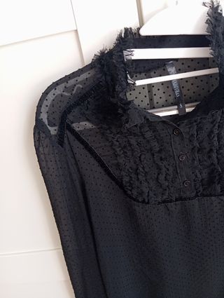 Blusa Stradivarius Negra Talla S