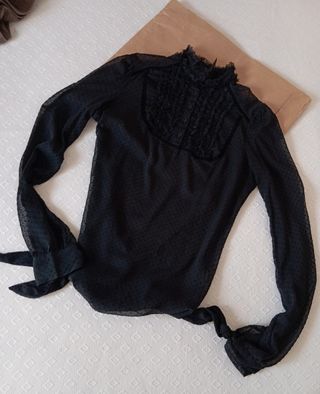 Blusa Stradivarius Negra Talla S