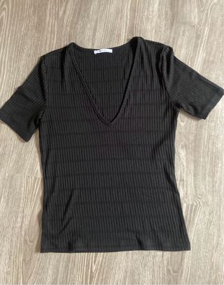 Camiseta Zara Negra Talla L