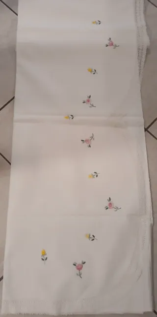 Lenzuolo matrimoniale, 2 federe, cotone ricamato