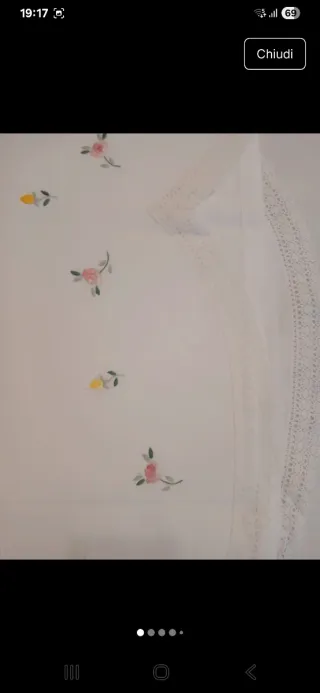 Lenzuolo matrimoniale, 2 federe, cotone ricamato