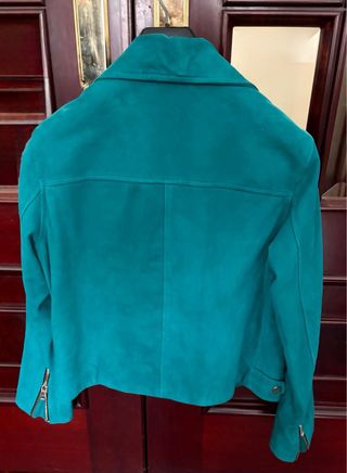 Cazadora Biker Ante Uterqüe Verde