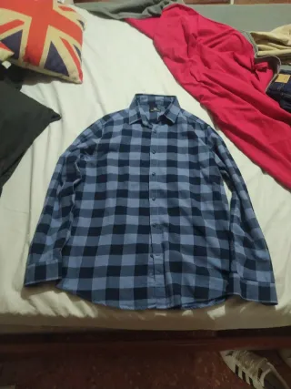 Camisa cuadros franela fina M