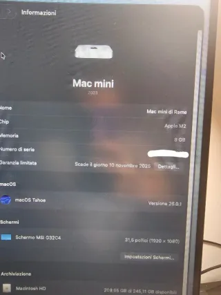 Mac Mini M2 8GB/256GB
