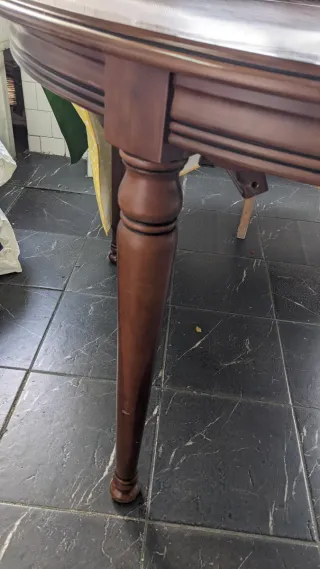 Mesa redonda extensible madera maciza