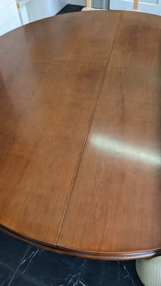 Mesa redonda extensible madera maciza